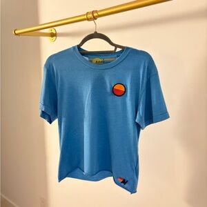 AVIATOR NATION Blue T-Shirt with Sunset Patch Size S